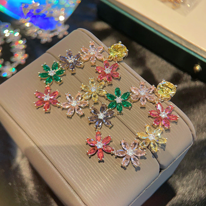Floral Wreath Cubic Zirconia Earrings E7266