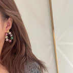 Floral Wreath Cubic Zirconia Earrings E7266