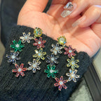 Floral Wreath Cubic Zirconia Earrings E7266