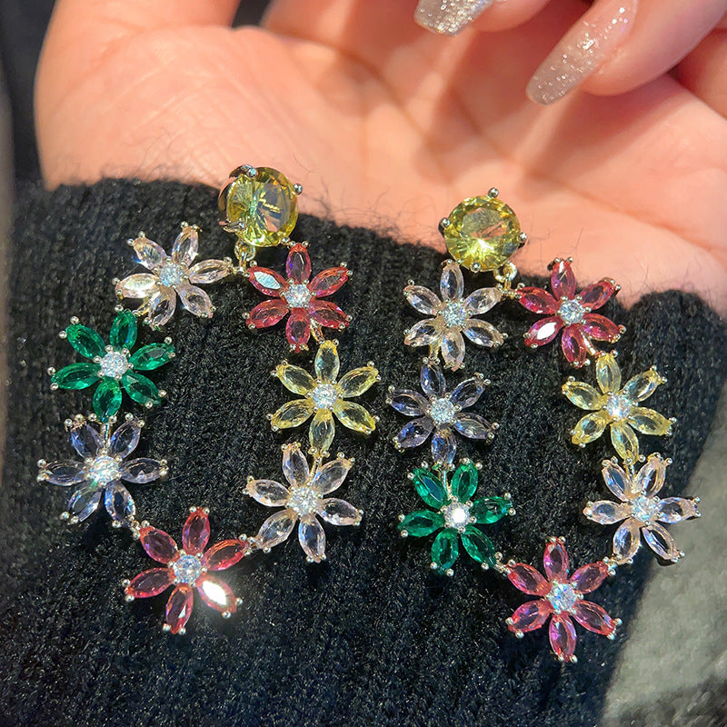 Floral Wreath Cubic Zirconia Earrings E7266