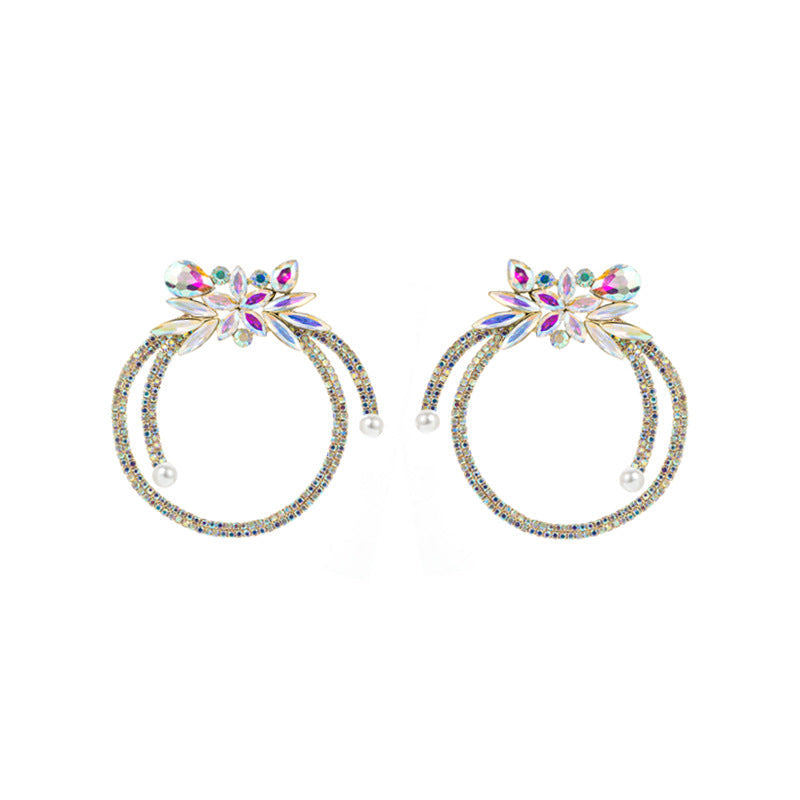 Floral Wreath Cubic Zirconia Earrings E7271