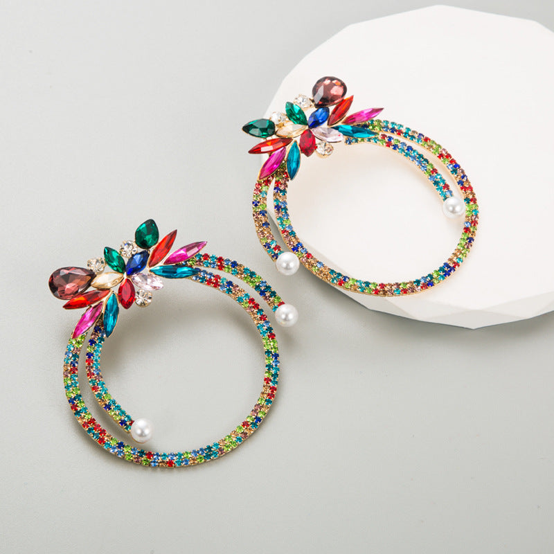 Floral Wreath Cubic Zirconia Earrings E7271