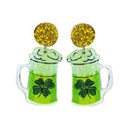 Beer Clover Acrylic Earrings E7273