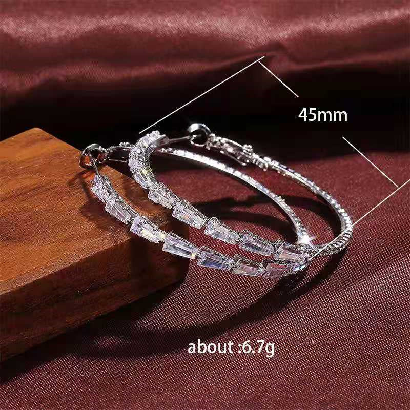Cubic Zirconia Hoop Earrings E7310