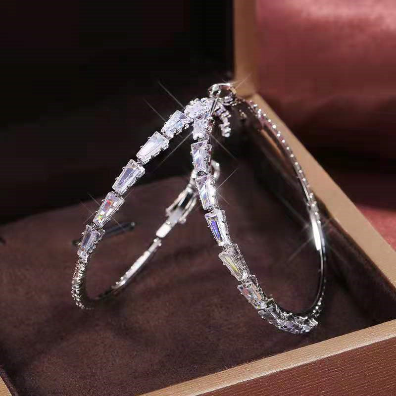 Cubic Zirconia Hoop Earrings E7310