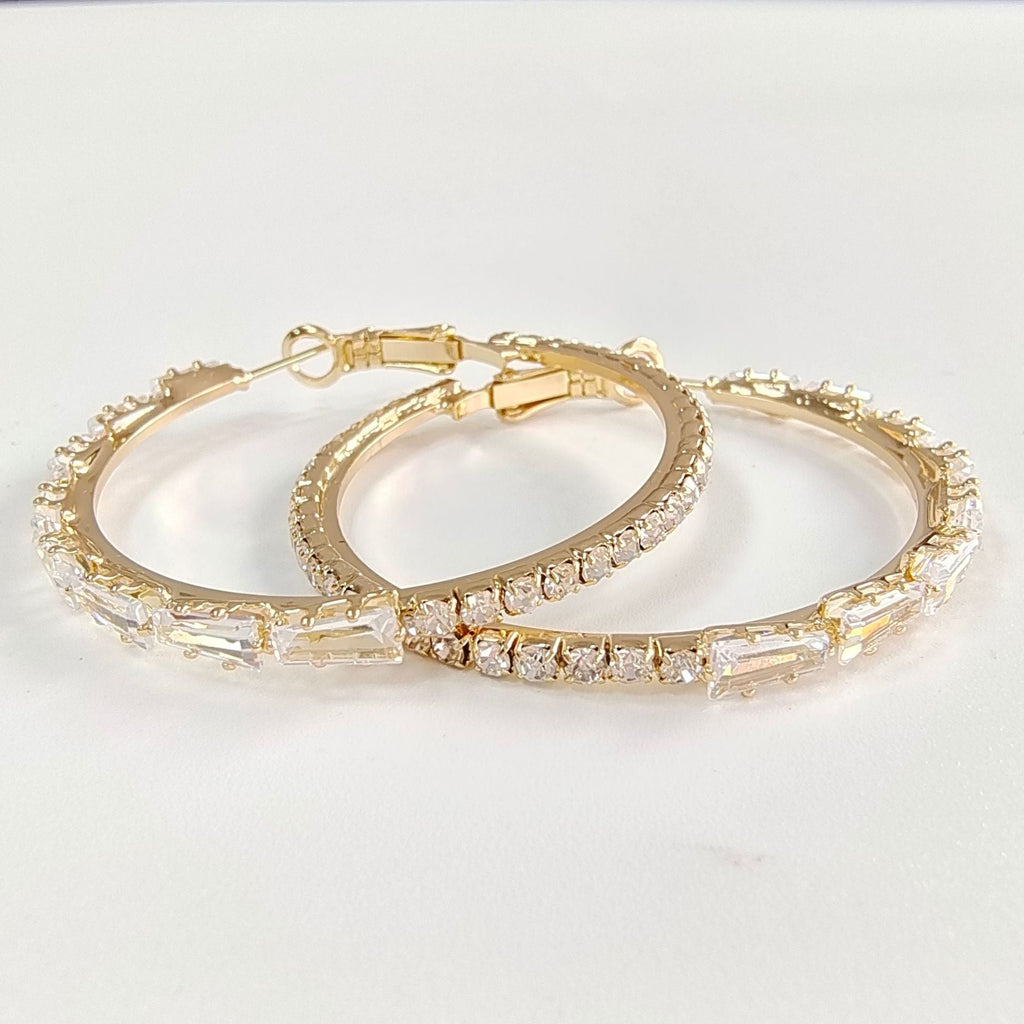 Cubic Zirconia Hoop Earrings E7310