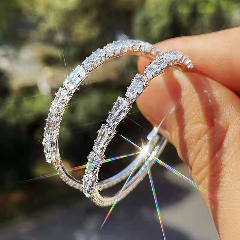 Cubic Zirconia Hoop Earrings E7310
