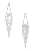Rhombus Shaped Tassel Cubic Zirconia Earrings E7332