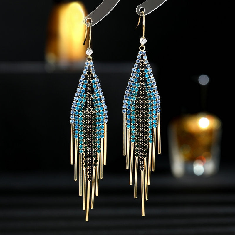Tassel Cubic Zirconia Earrings E7338
