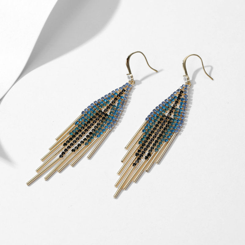 Tassel Cubic Zirconia Earrings E7338