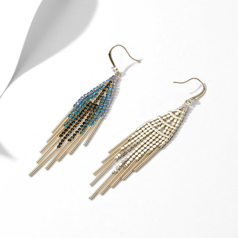 Tassel Cubic Zirconia Earrings E7338