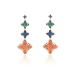 Three-layer Clover Cubic Zirconia Earrings E7339