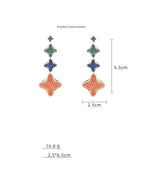 Three-layer Clover Cubic Zirconia Earrings E7339