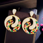 Geometry Circle Cubic Zirconia Earrings E7347