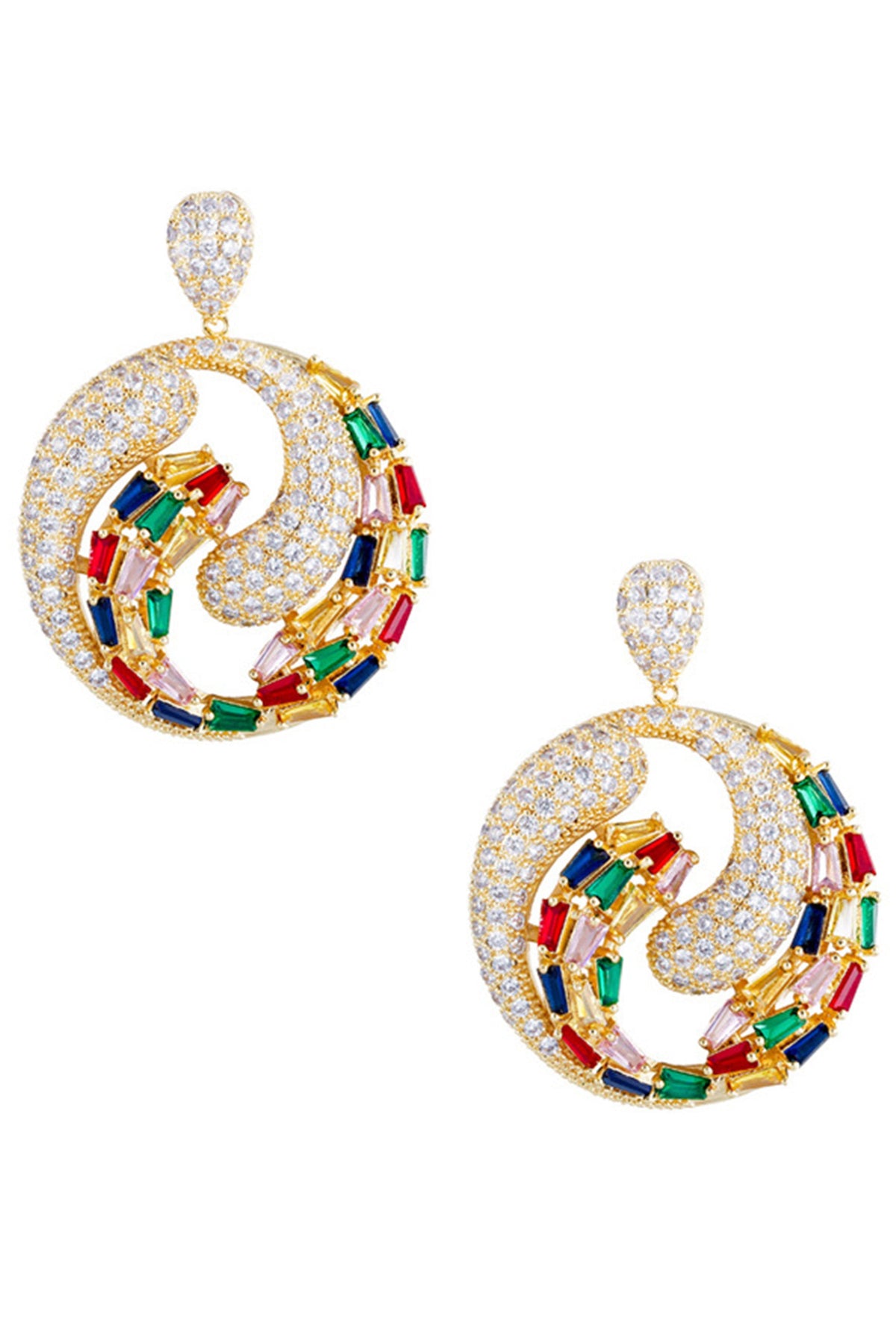 Geometry Circle Cubic Zirconia Earrings E7347