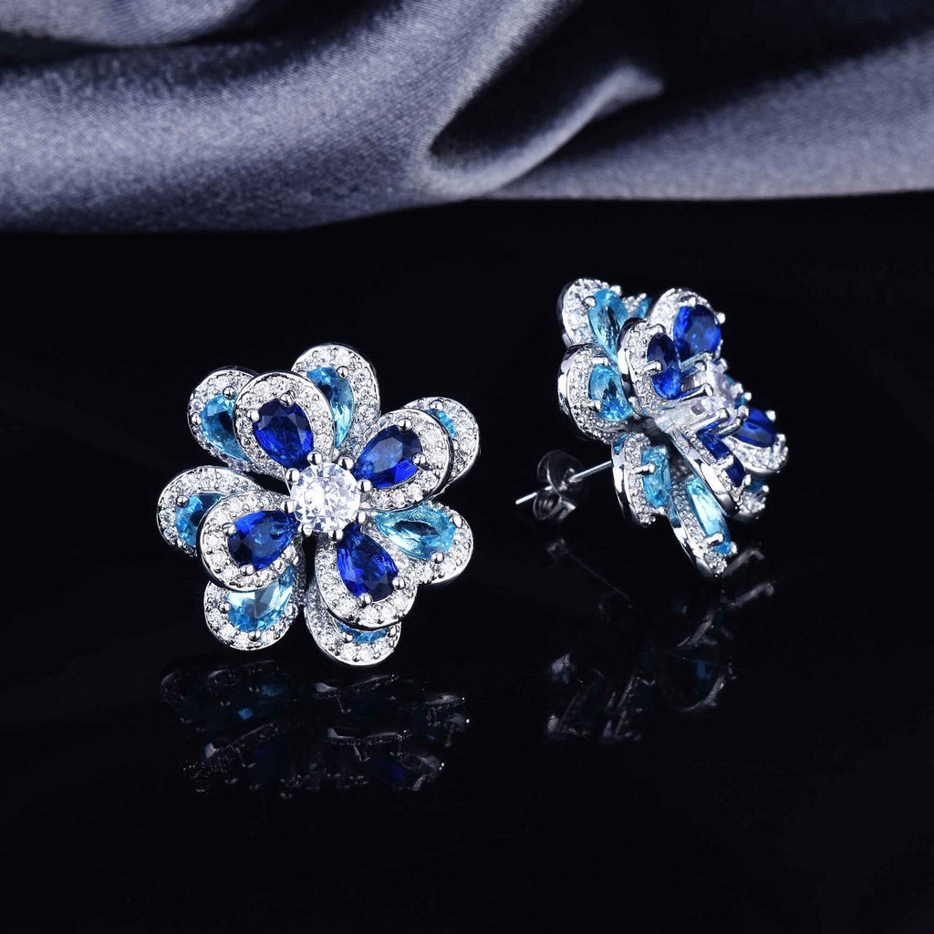 Flower Cubic Zirconia Stud Earrings E7363
