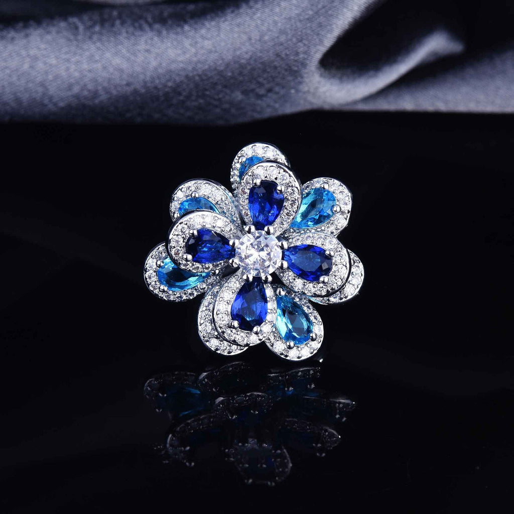 Flower Cubic Zirconia Stud Earrings E7363