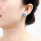 Flower Cubic Zirconia Stud Earrings E7363