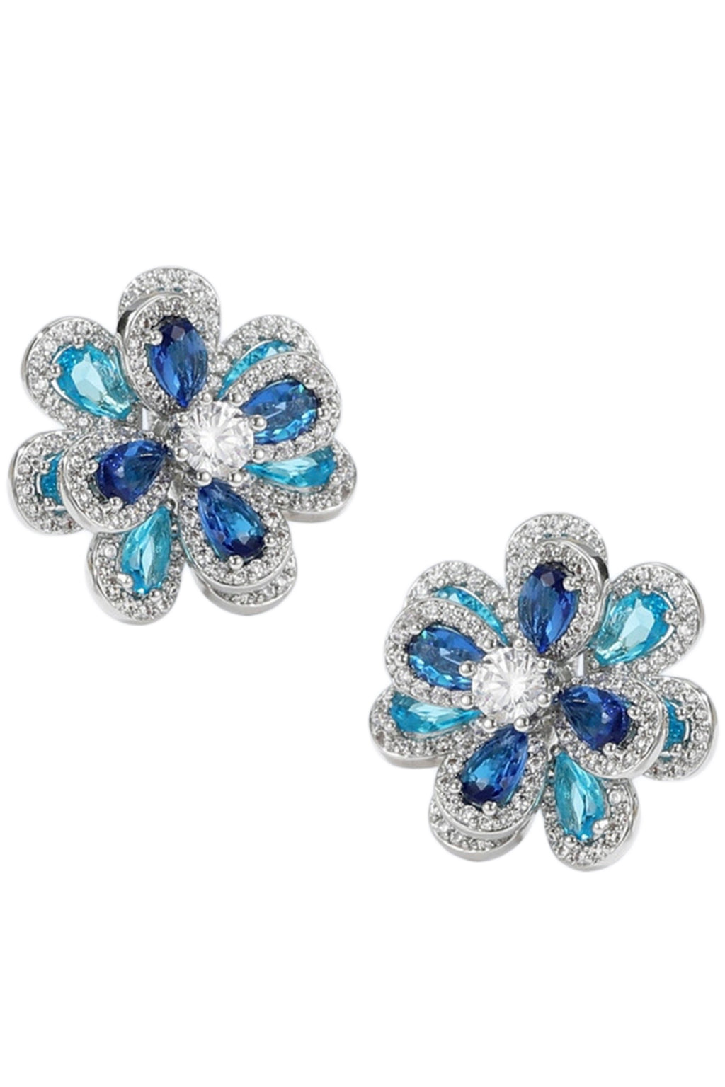 Flower Cubic Zirconia Stud Earrings E7363