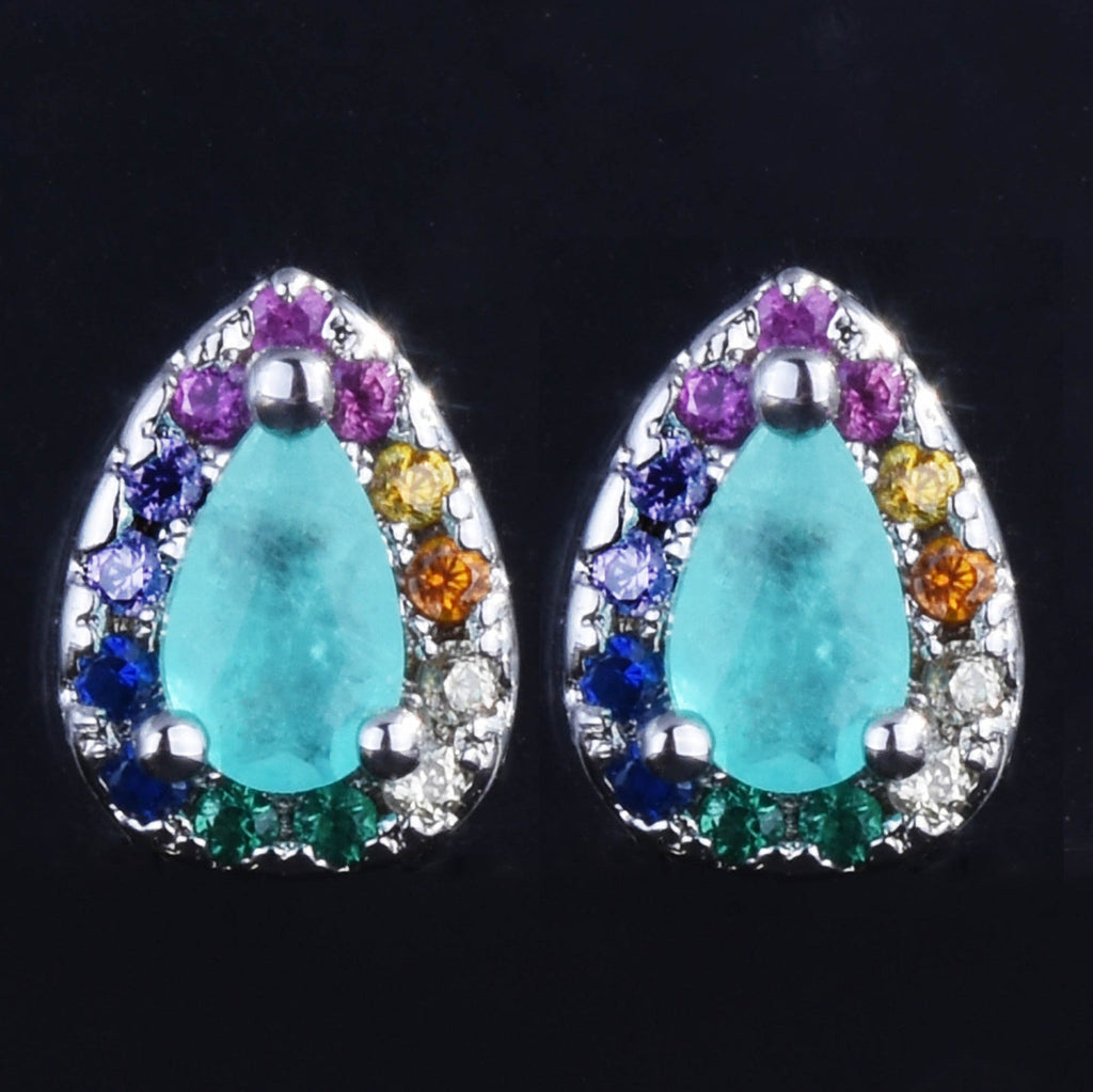 Teardrop Cubic Zirconia Stud Earrings E7364