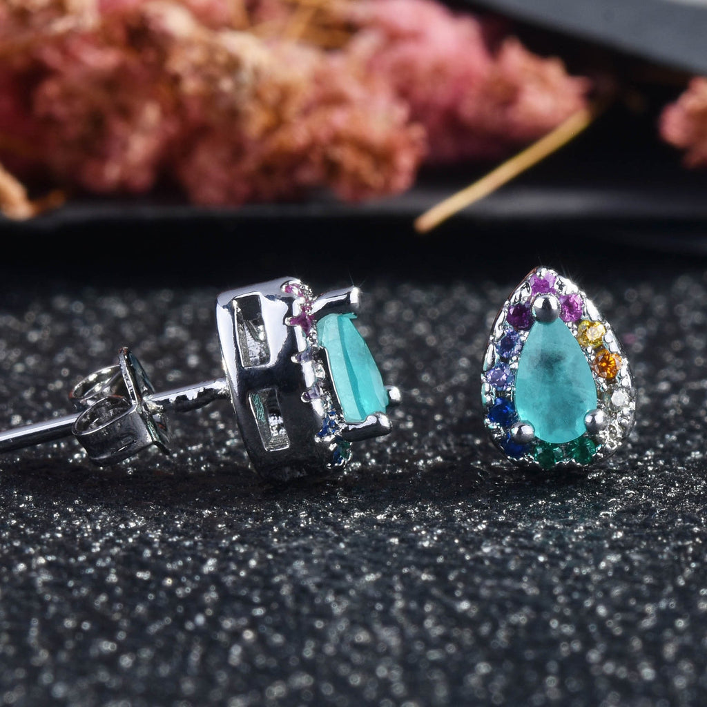 Teardrop Cubic Zirconia Stud Earrings E7364