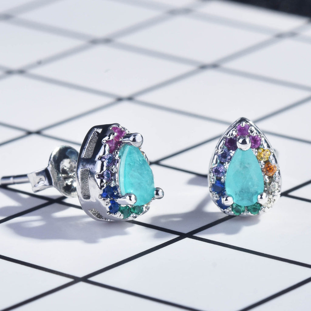 Teardrop Cubic Zirconia Stud Earrings E7364