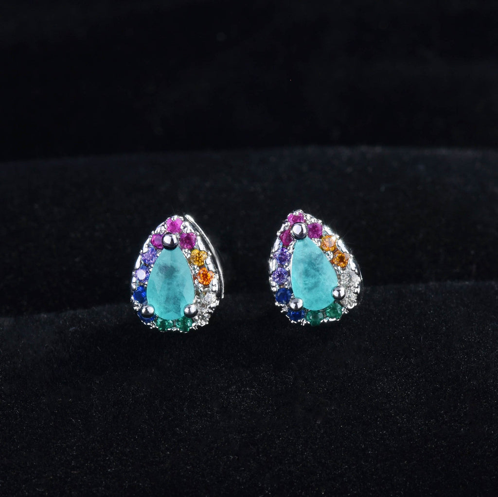 Teardrop Cubic Zirconia Stud Earrings E7364