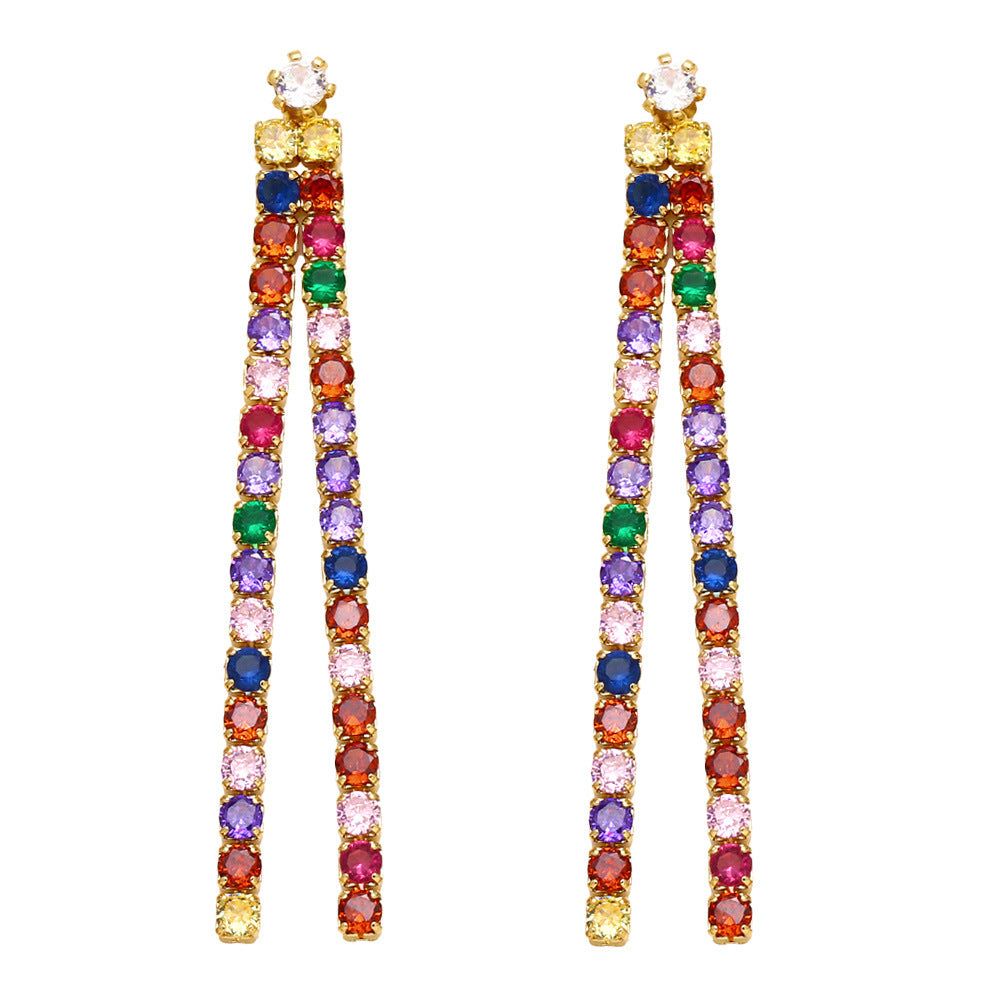 Tassel Cubic Zirconia Earrings E7453