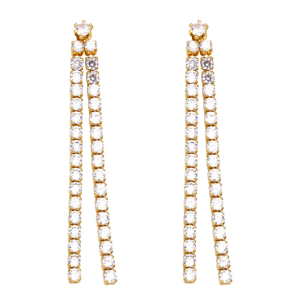 Tassel Cubic Zirconia Earrings E7453