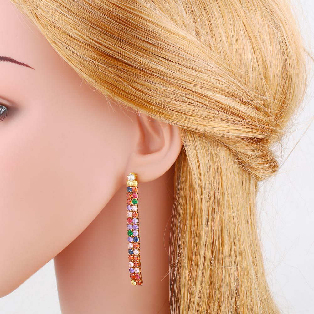 Tassel Cubic Zirconia Earrings E7453