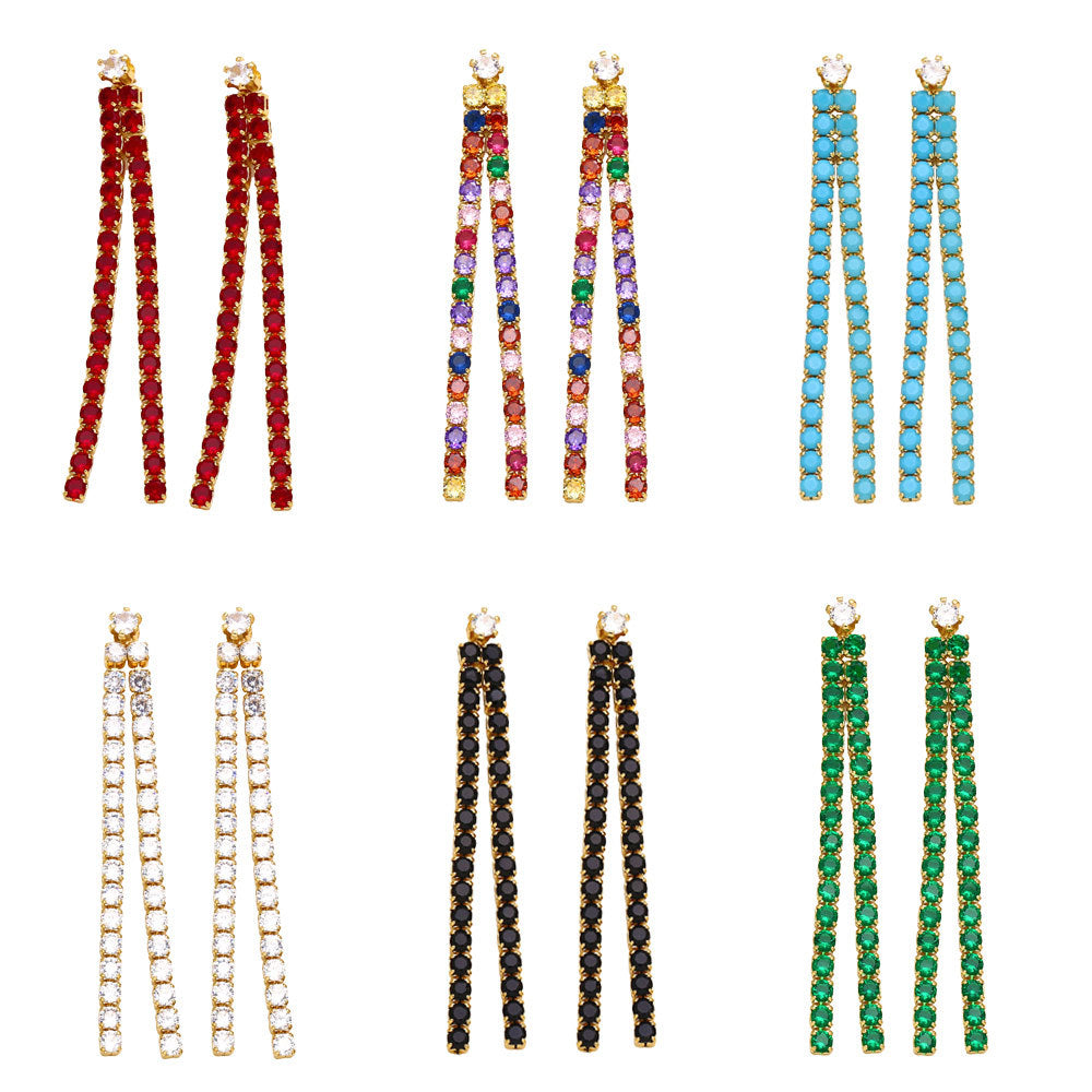 Tassel Cubic Zirconia Earrings E7453