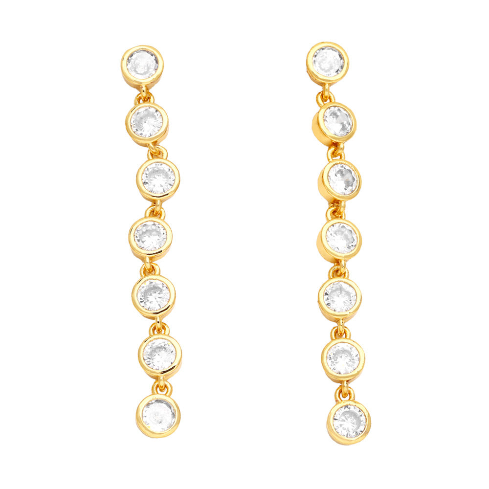 Tassel Cubic Zirconia Earrings E7454