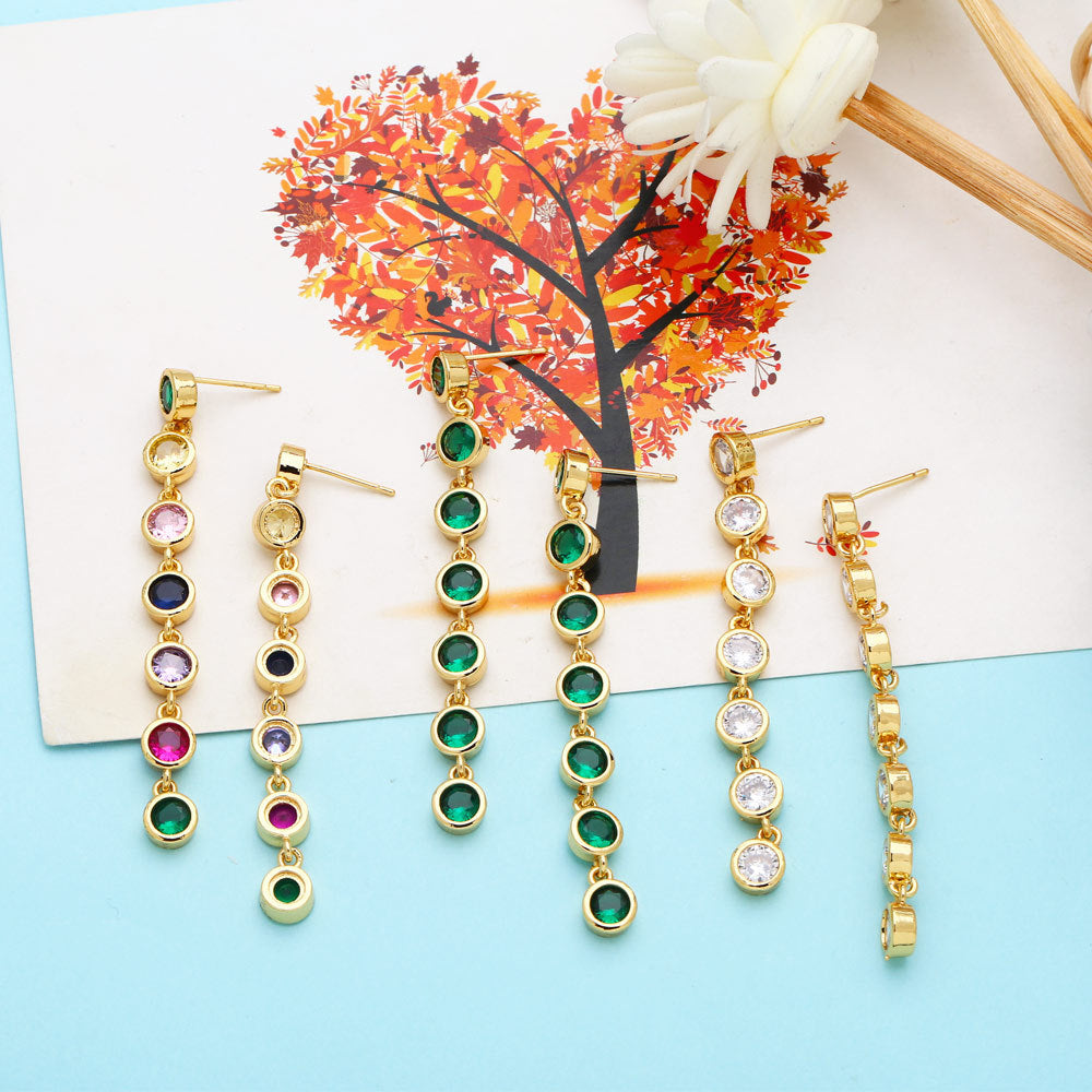 Tassel Cubic Zirconia Earrings E7454