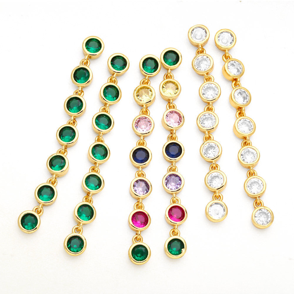 Tassel Cubic Zirconia Earrings E7454