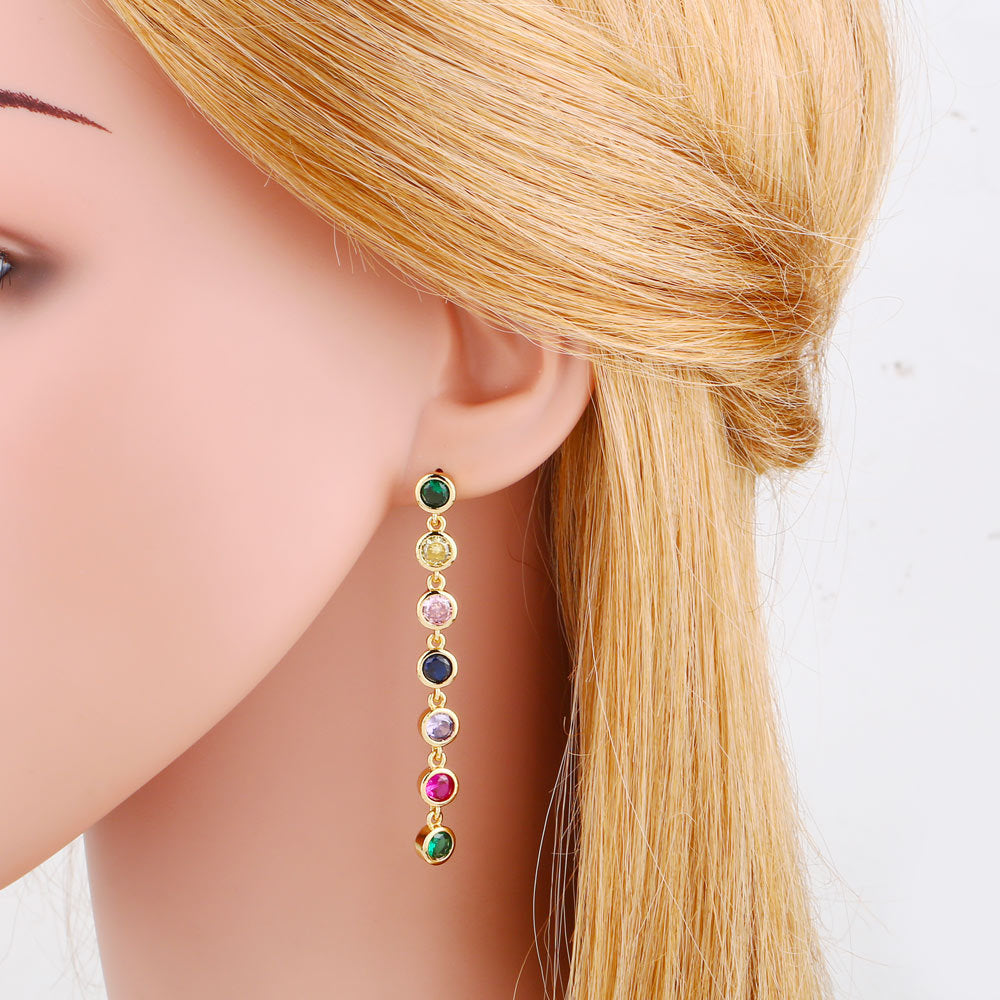 Tassel Cubic Zirconia Earrings E7454