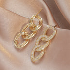 Cubic Zirconia Chain Earrings E7455