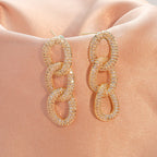 Cubic Zirconia Chain Earrings E7455