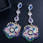 Cubic Zirconia Chain Earrings E7460