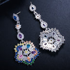 Cubic Zirconia Chain Earrings E7460