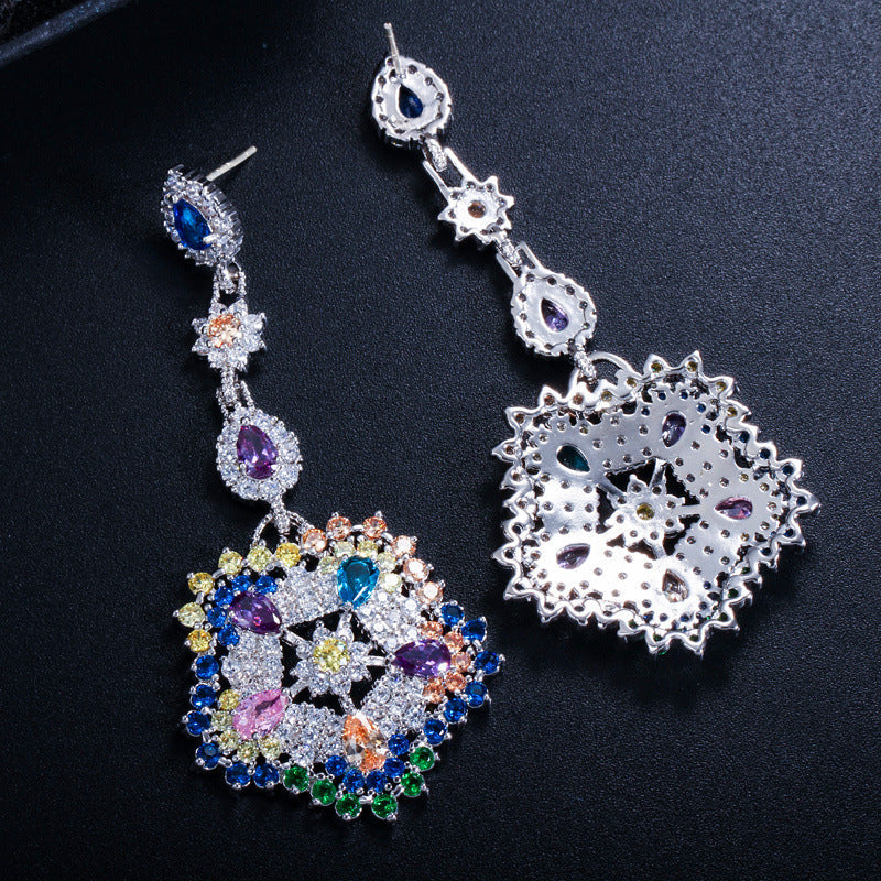 Cubic Zirconia Chain Earrings E7460