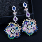 Cubic Zirconia Chain Earrings E7460