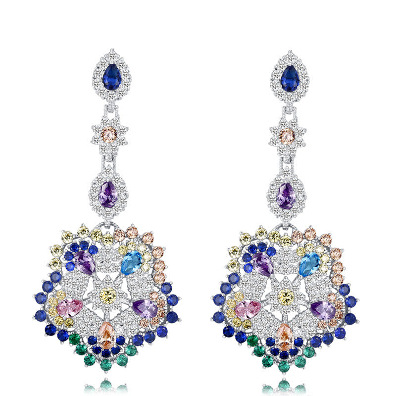 Cubic Zirconia Chain Earrings E7460