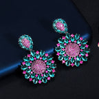 Flower Cubic Zirconia Chain Earrings E7461
