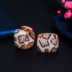 Animal Printed Cubic Zirconia Hoop Earrings E7462