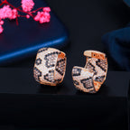 Animal Printed Cubic Zirconia Hoop Earrings E7462
