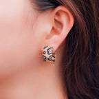 Animal Printed Cubic Zirconia Hoop Earrings E7462