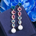 Cubic Zirconia Pearl Earrings E7463
