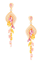 Floral Tassel Cubic Zirconia Earrings E7465