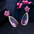 Floral Teardrop Cubic Zirconia Earrings E7466