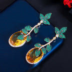 Floral Leaf Cubic Zirconia Earrings E7469
